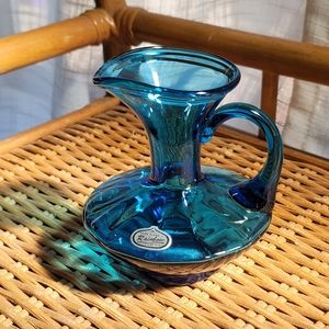 Vintage Rainbowl glass mini pitcher